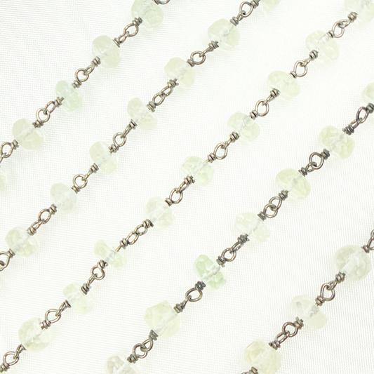 Green Amethyst Oxidized Wire Chain