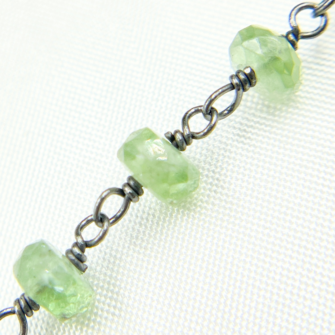 Green Kyanite Oxidized Wire Chain. KYA9