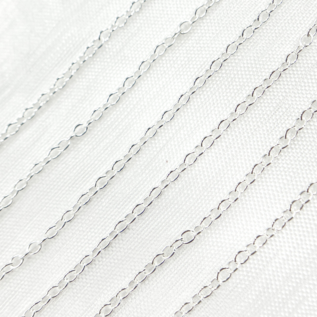 V196SS. Sterling Silver Smooth Oval Link Chain