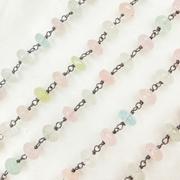 Morganite & Aquamarine Oxidized Wire Chain