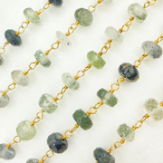 Green Rutile Gold Plated Wire Chain