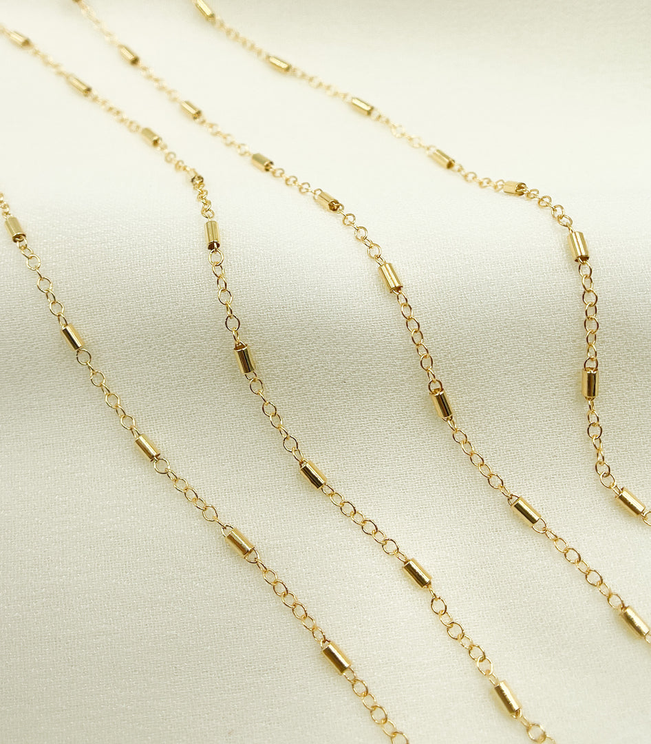 14K Gold Filled Tube Chain. 1203GF