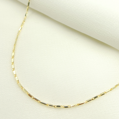 14K Solid Gold Bars Chain