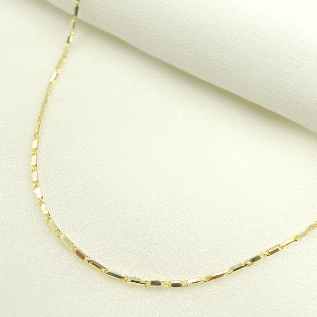 035LURBRT4C7. 14K Solid Gold Bars Chain