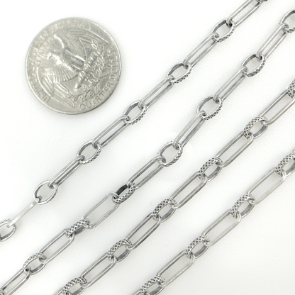 Oxidized Sterling Silver Paperclip Chain