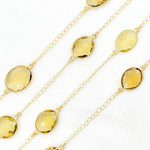 Load image into Gallery viewer, Whisky Quartz Organic Shape Bezel Gold Plated Wire Chain. QTZ4
