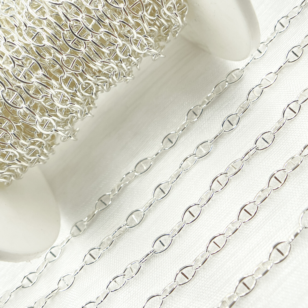 925 Sterling Silver Smooth Marina Link Chain. Z2SS