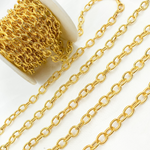 Load image into Gallery viewer, Gold Plated 925 Sterling Silver Textured Oval Link Chain. V59GP
