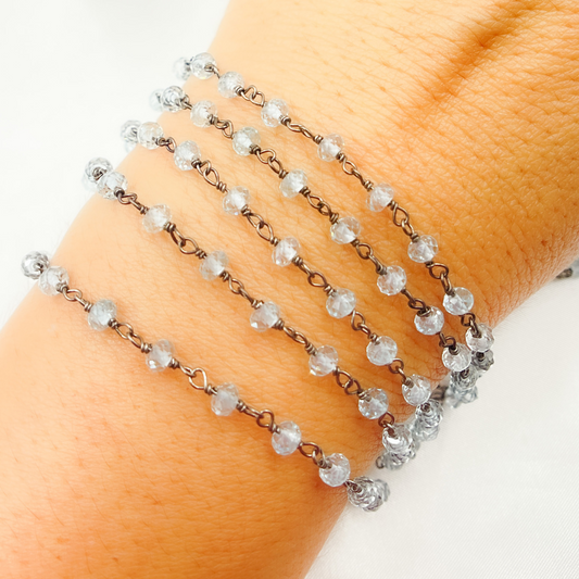 Sky Blue Topaz Oxidized Wire Chain