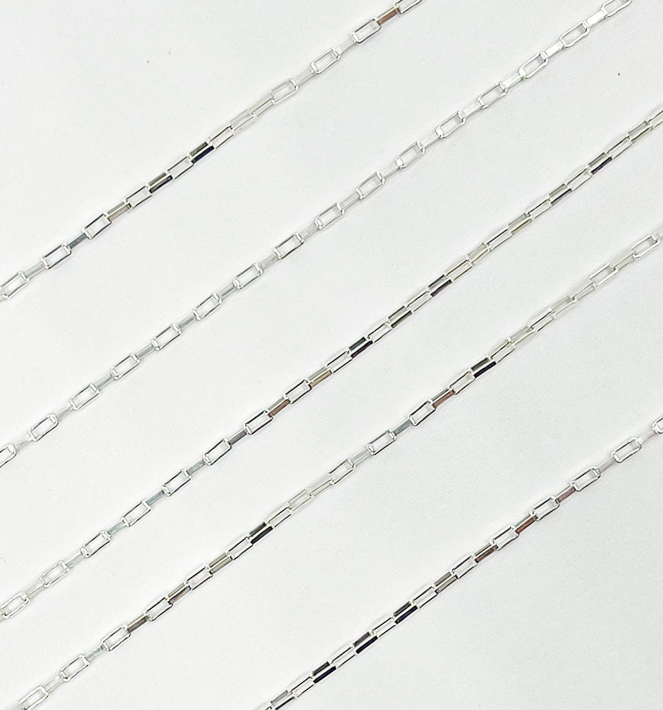 925 Sterling silver 1.1x2.5mm Box Chain. V103SS