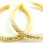Load image into Gallery viewer, 14K Solid Gold Earrings with Texture Circle Shape Hoop.