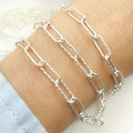 Load image into Gallery viewer, 925 Sterling Silver Diamond Cut Paperclip Link Chain. 