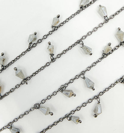 Coated Labradorite Dangle Chain.