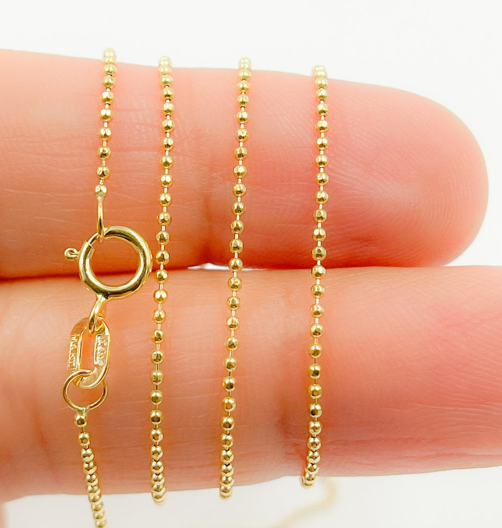 100KPLD. 14K Solid Gold Ball Chain