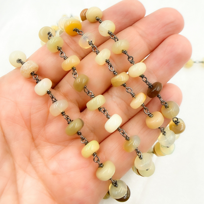 Ethiopian Opal Oxidized Wire Chain