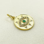 Load image into Gallery viewer, 14K Solid Gold Diamond Evil Eye Charm. GDP187
