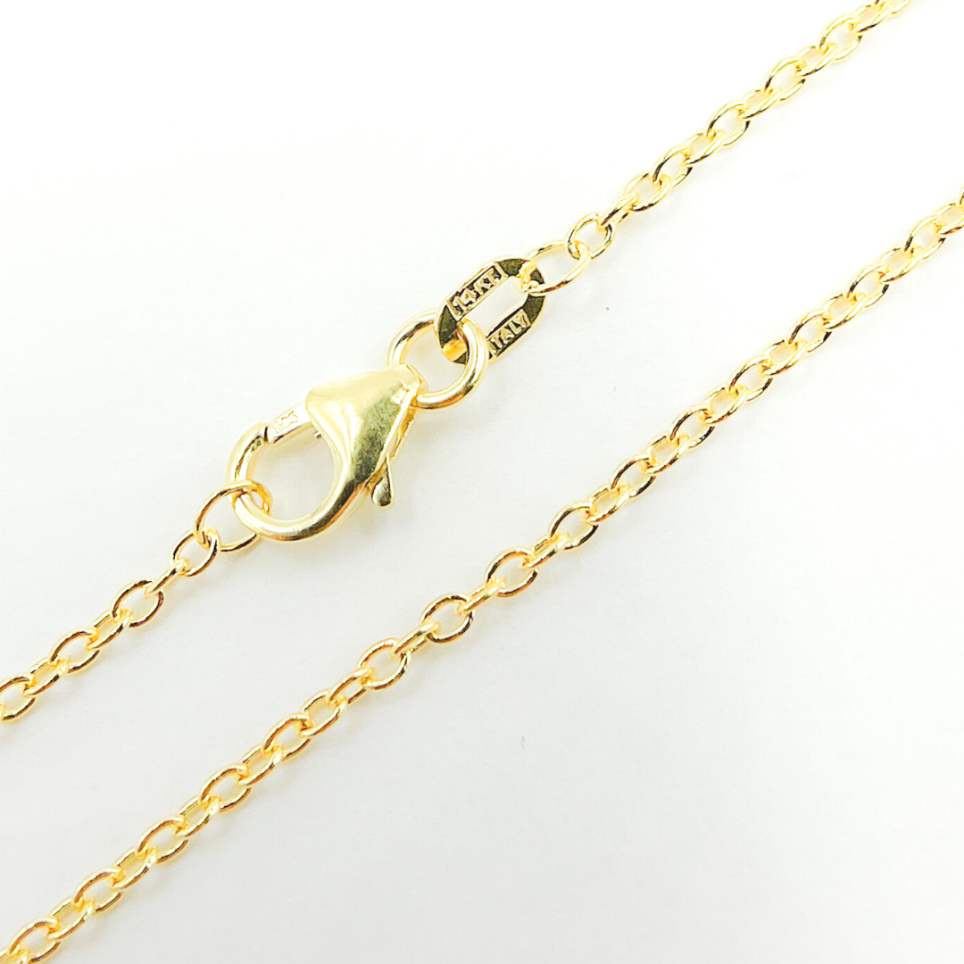 040KF. 14K Solid Gold Cable Chain