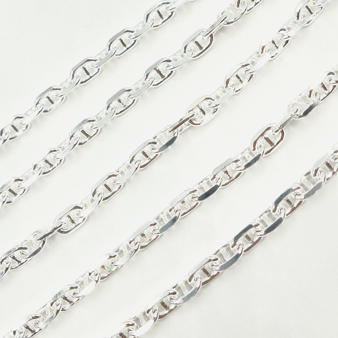 Sterling Silver Diamond Cut Marina Chain