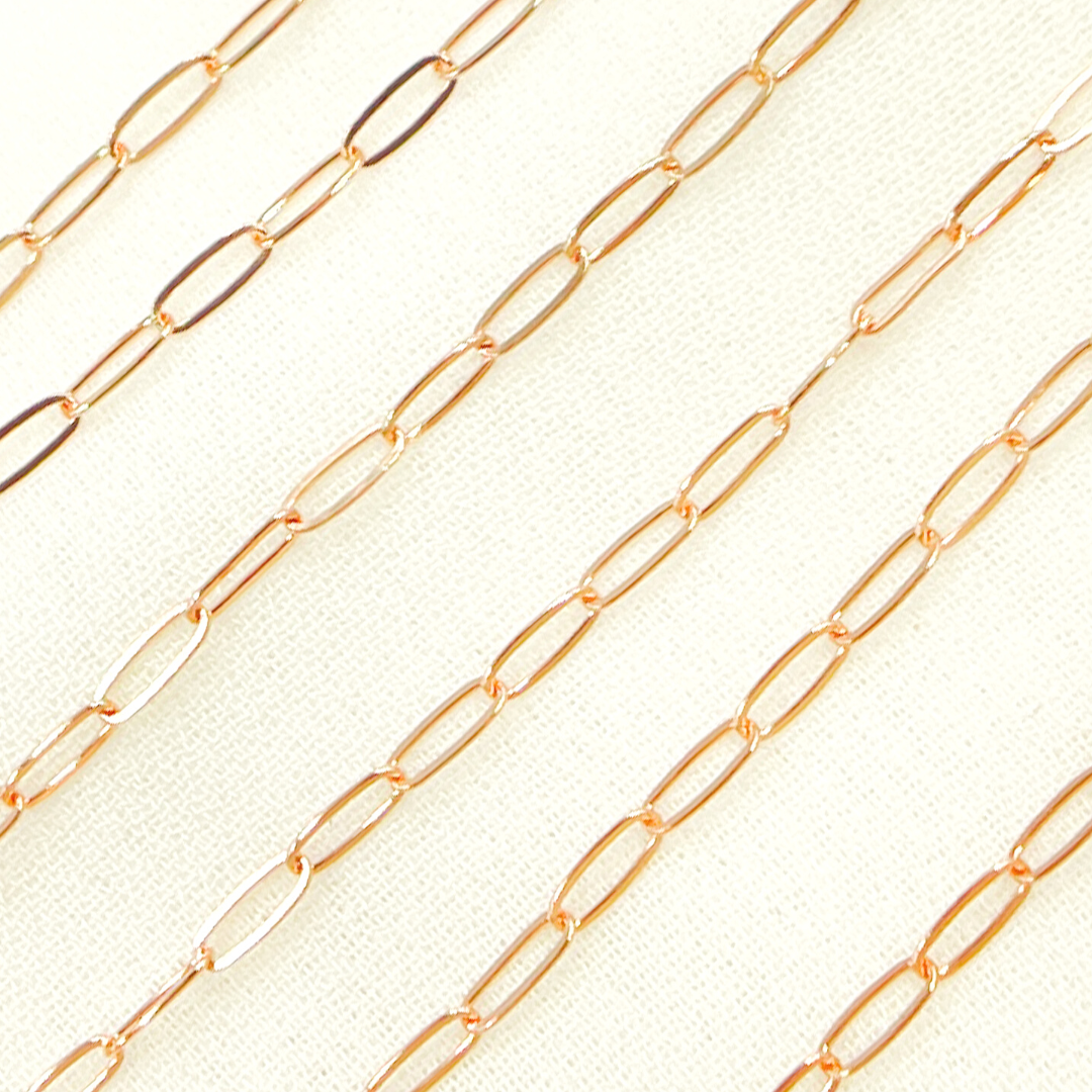 Rose Gold Filled Flat Paperclip Link Chain