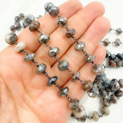 Coated Cats Eye Oxidized Wire Chain