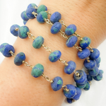 Load image into Gallery viewer, Azurite Malachite Gold Plated Wire Chain. AZM1
