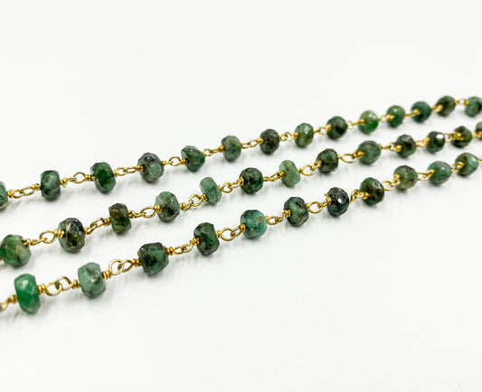 Emerald Gold Plated Wire Chain