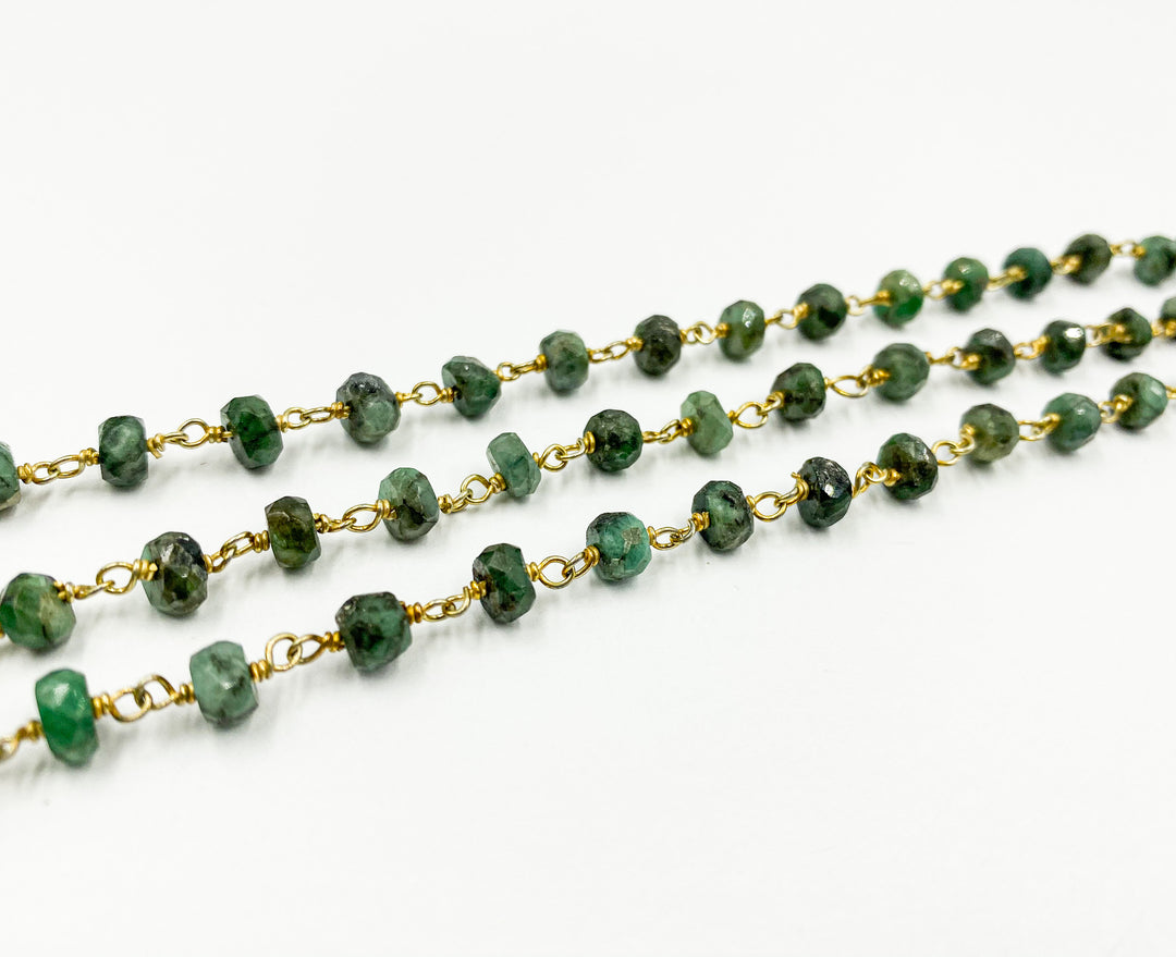 Emerald Gold Plated Wire Chain. EME5