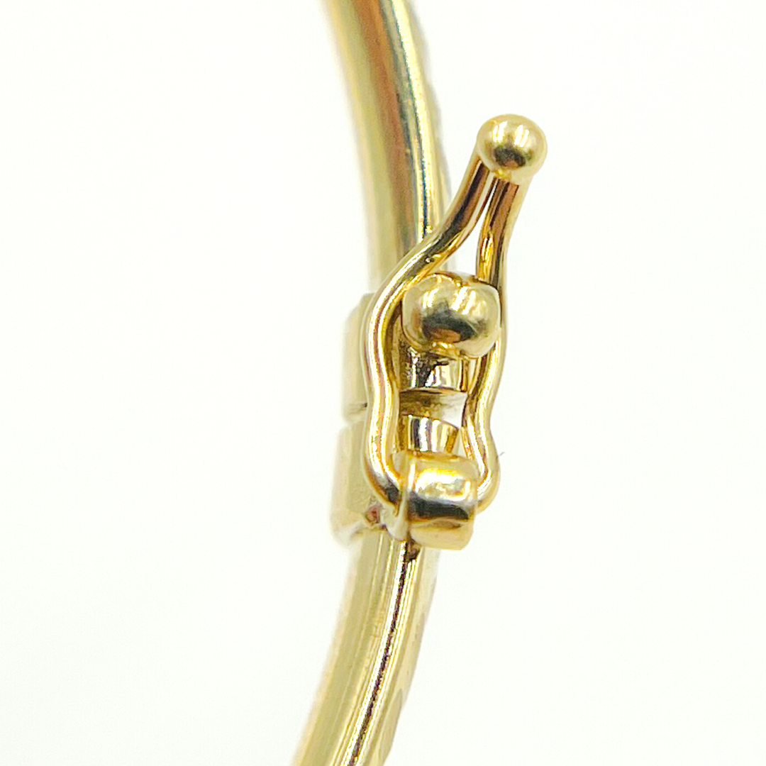 14K Solid Gold Matte Textured Bangle
