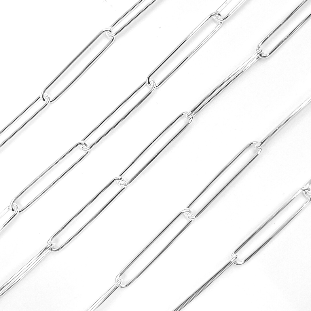 Sterling Silver Smooth Rectangular Link Chain