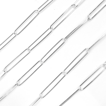 Sterling Silver Smooth Rectangular Link Chain
