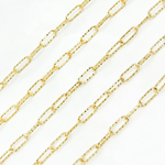 Load image into Gallery viewer, Gold Plated 925 Sterling Silver Diamond Cut Paperclip Chain. V9GP
