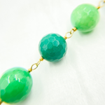 Load image into Gallery viewer, Chrysoprase Round Shape Gold Plated Wire Chain. CHR12
