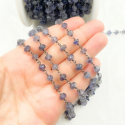 Iolite Oxidized Wire Chain