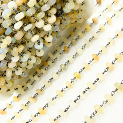 Ethiopian Opal Oxidized Wire Chain