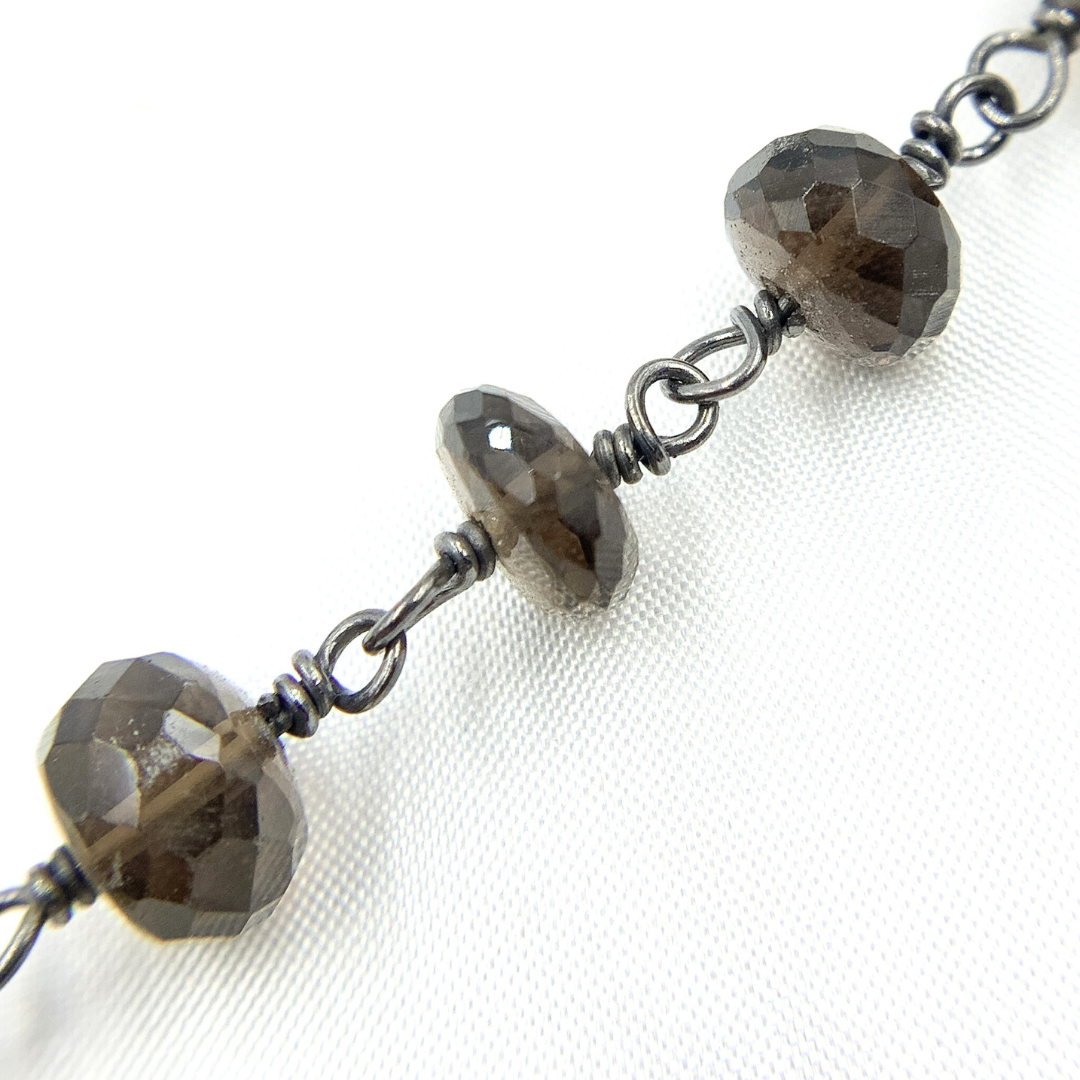 Smoky Quartz Oxidized Wire Chain