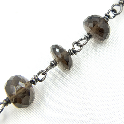 Smoky Quartz Oxidized Wire Chain