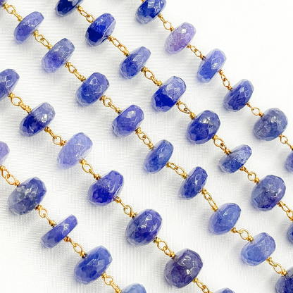 Tanzanite Gold Plated Wire Chain