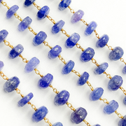 Tanzanite Gold Plated Wire Chain