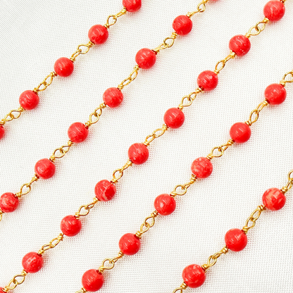 Coral Gold Plated Wire Chain.