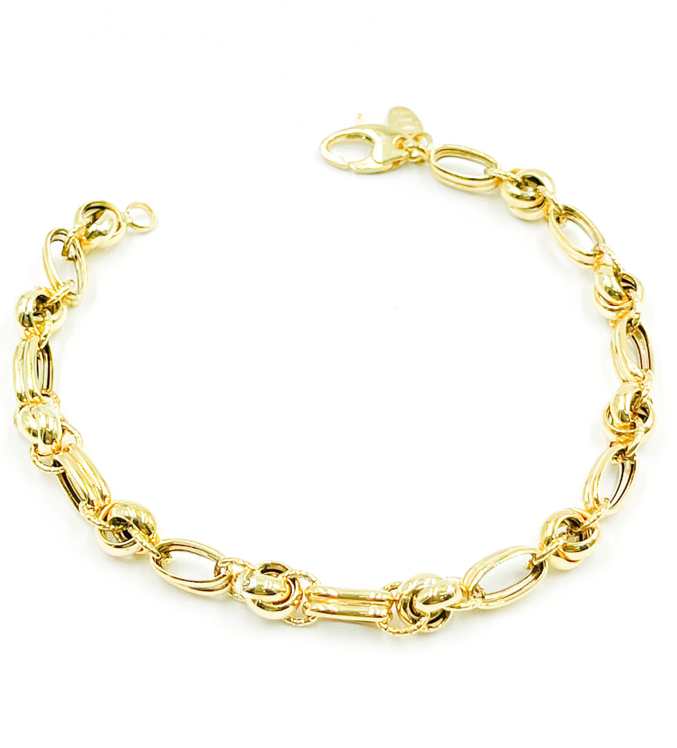 14K Solid Gold Oval Bracelet