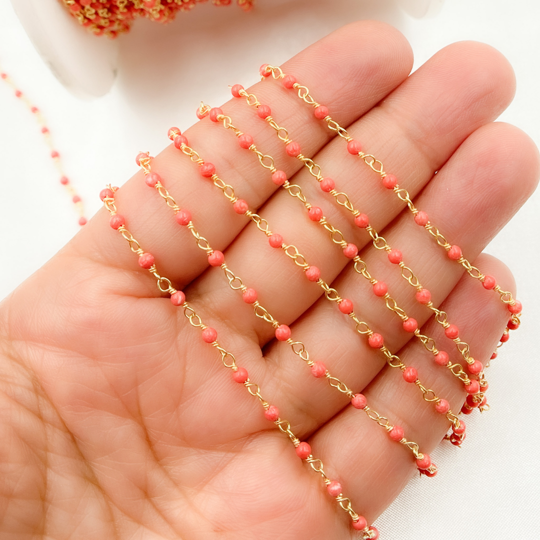 Coral Gold Plated Wire Chain.