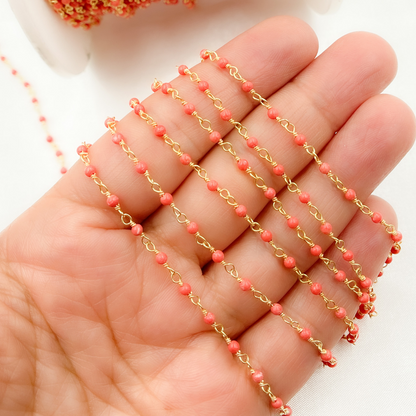 Coral Gold Plated Wire Chain.