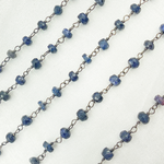 Load image into Gallery viewer, Dyed Sapphire Oxidized Wire Chain. DYS1
