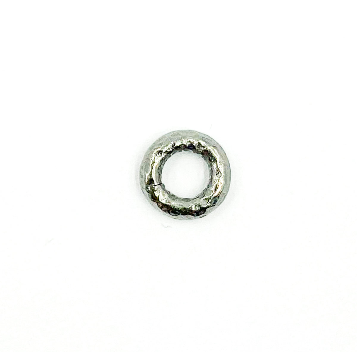 HJR8BR. Sterling Silver Black Rhodium 8mm Hammered Open Jump Ring