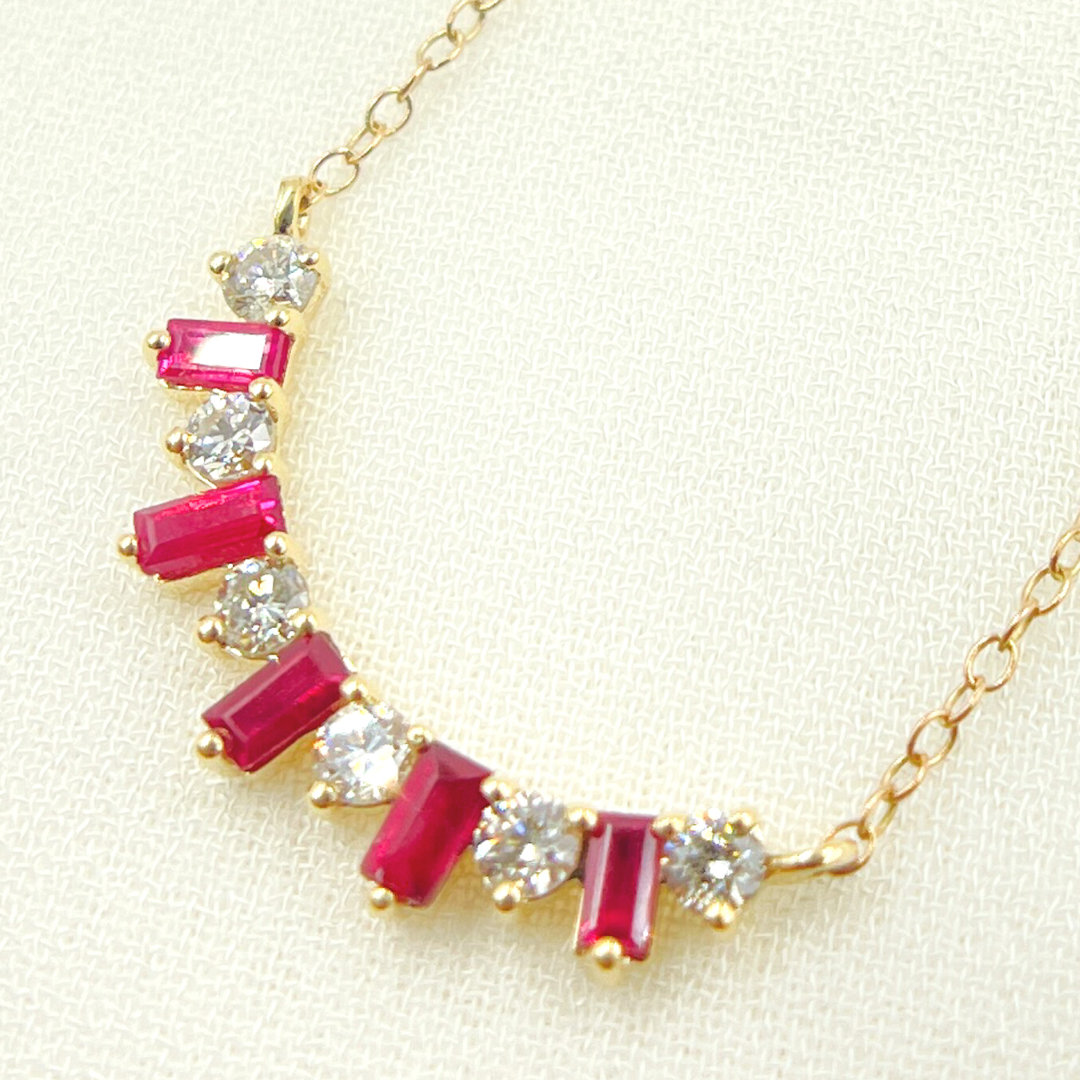 14k Solid Yellow Gold, Diamonds & Cable Link Fancy Necklace