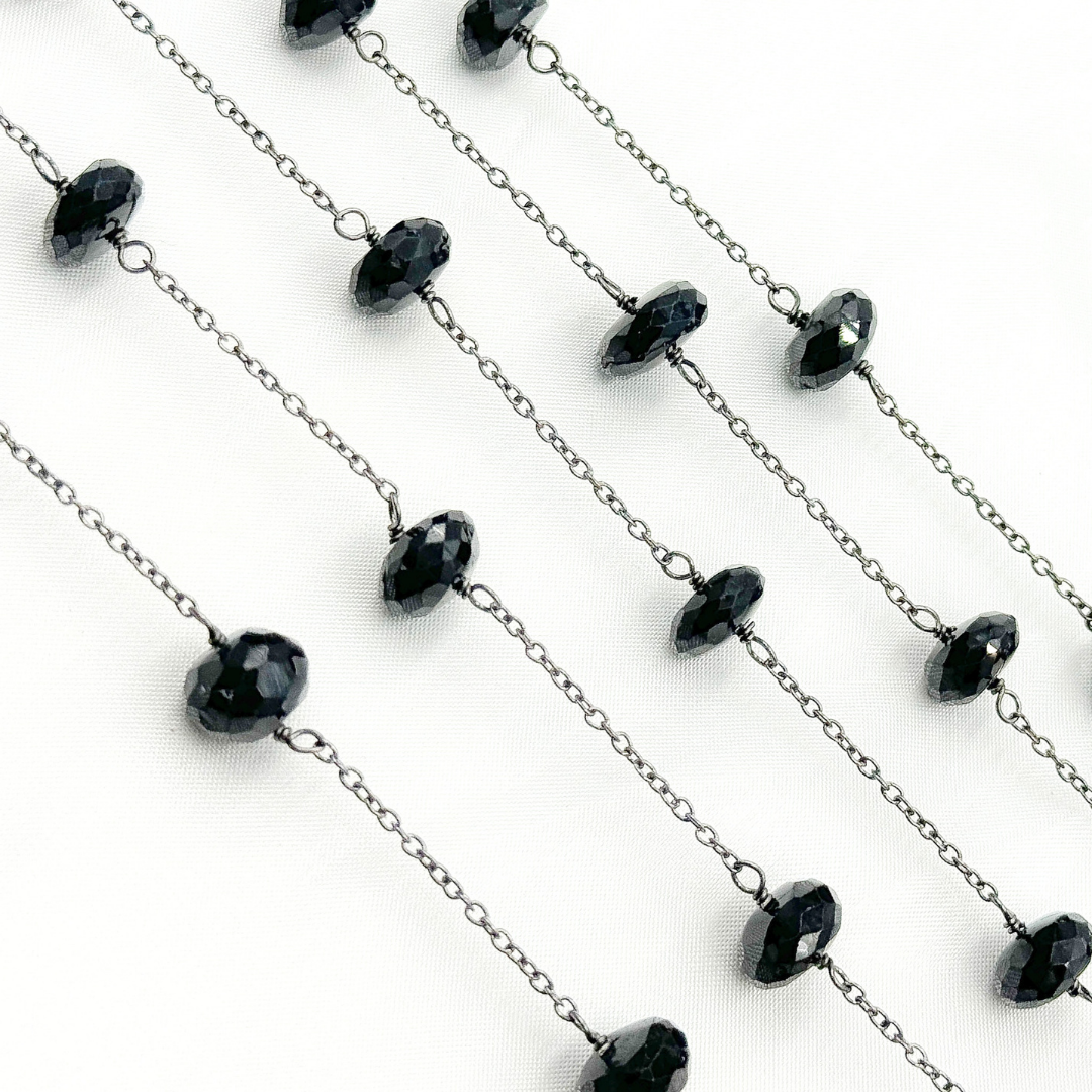 Black Spinel Oxidized Wire Chain.
