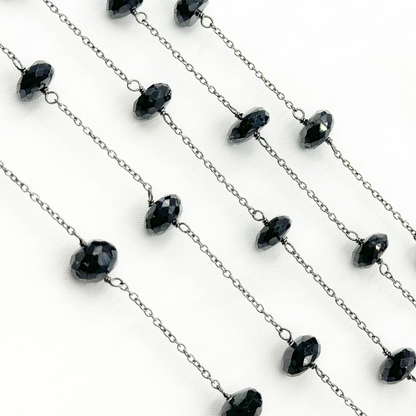 Black Spinel Oxidized Wire Chain.