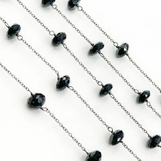 Black Spinel Oxidized Wire Chain.