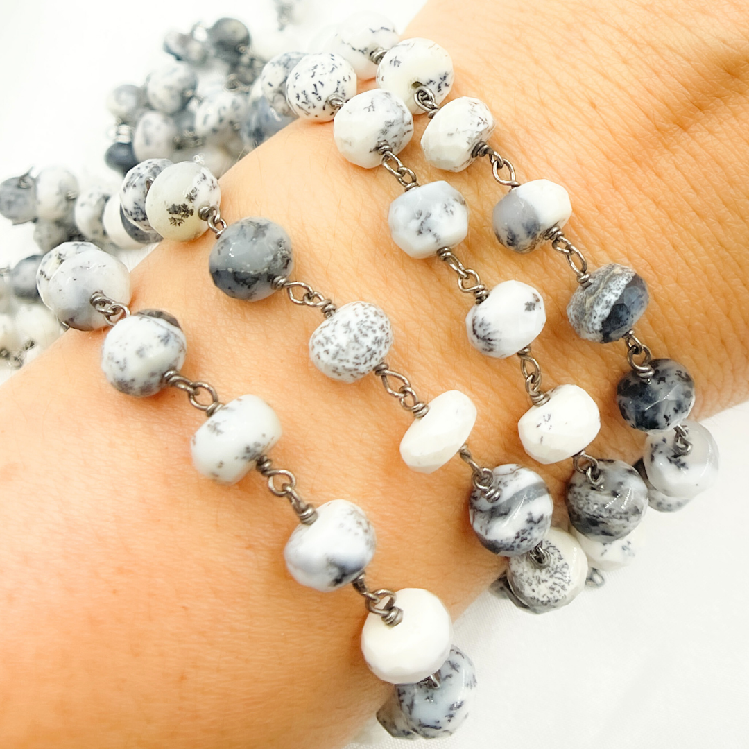 Dendrite Opal Oxidized Wire Chain