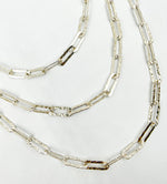 Load image into Gallery viewer, Y58HSS I 925 Sterling Silver Hammered Paperclip Link Chain. Y58HSS
